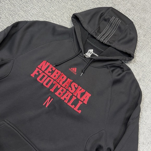 adidas Other - Adidas Nebraska Cornhuskers Football Hoodie Mens XL Black Pullover Climawarm